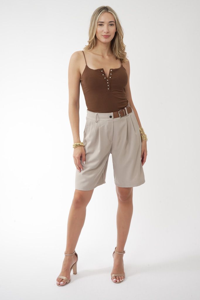 Box pleat Vermuda grey/beige