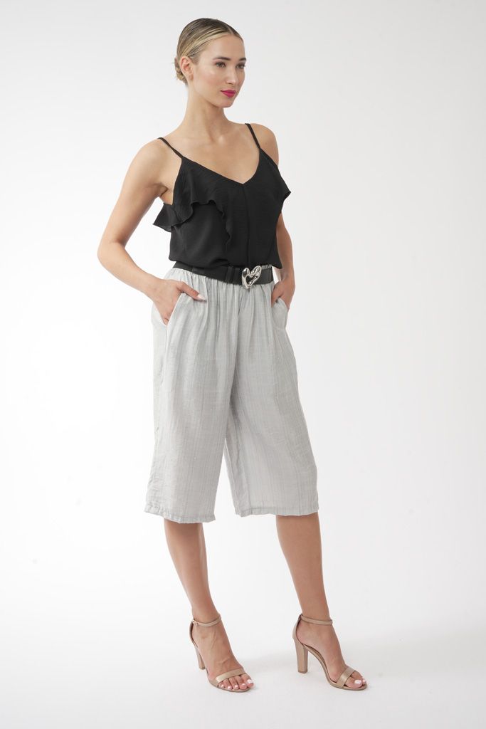 Silver grey strass zip kilot