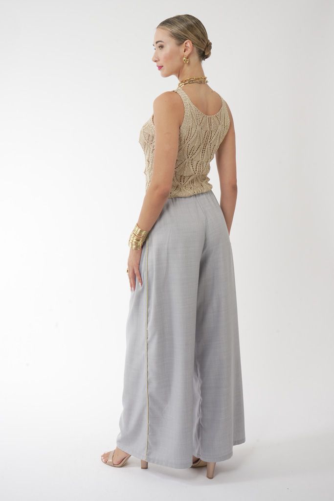 Grey Gold stripe loose trouser