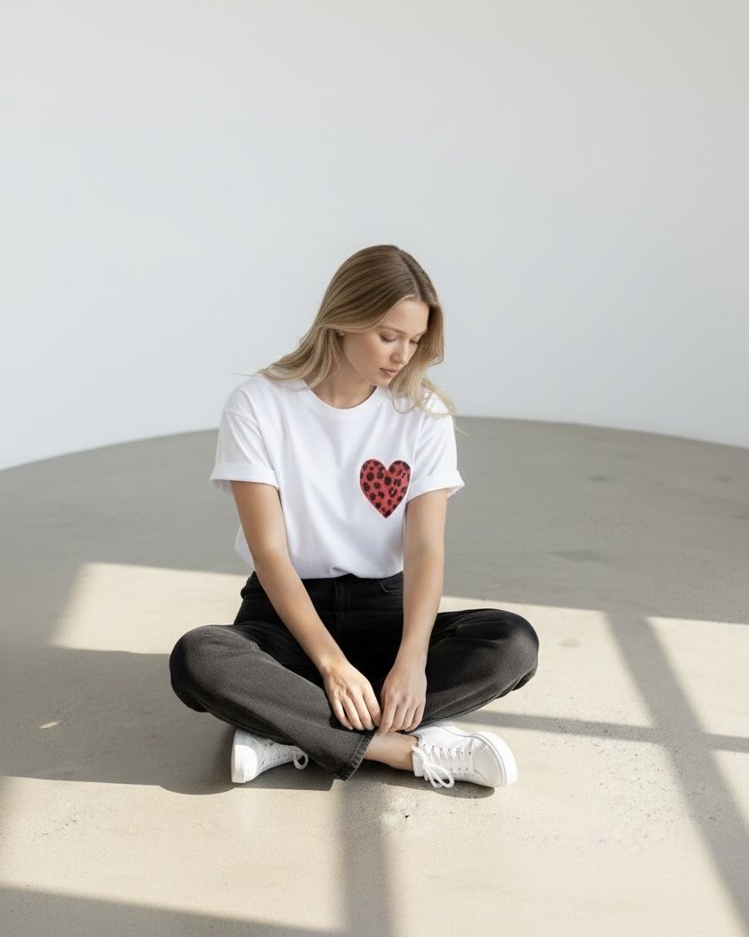 Graphic Hearts,white