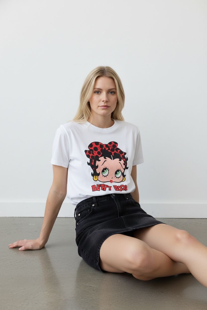 Betty Boop,white,t-shirt