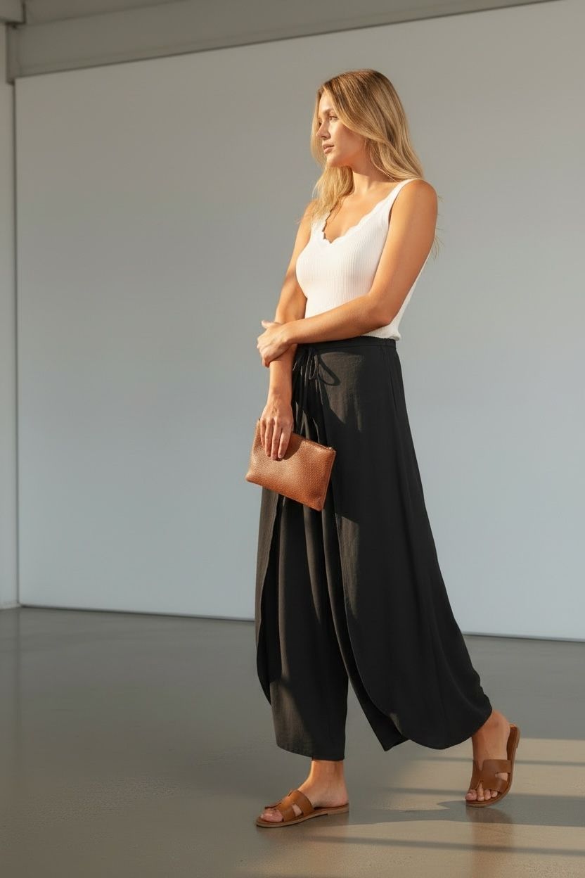 Amma, Black ,Boho ,Split ,Trousers