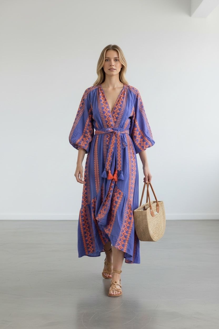 Santorini,muse,cotton,maxi ,dress